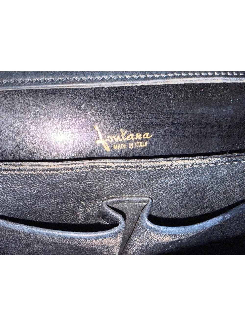 Fontana black leather shoulder bag